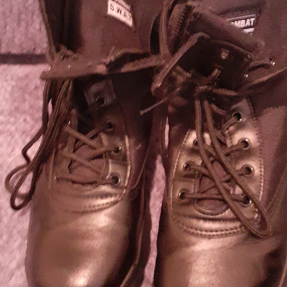 Swat work. Boots. Zip and lace up